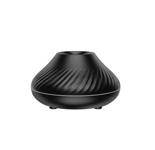 Difuzor aromaterapie si umidificator imitatie flacari | LED 7 culori, lumina de noapte | Design decorativ casa, birou, negru