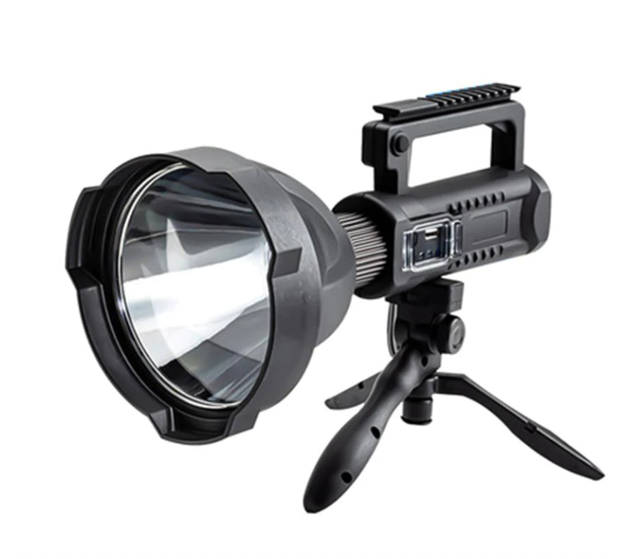 Lanterna LED cu trepied 60W raza actiune 1KM | 4 moduri iluminare, functie powerbank | Iluminat profesional exterior si urgente