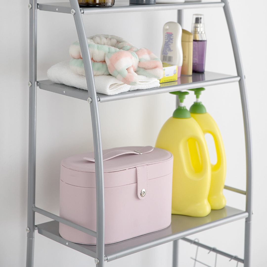 Raft multifunctional pentru toaleta si depozitare obiecte | Design compact si practic | Usor de montat si curatat, ideal pentru baie