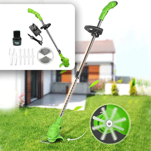 Motocoasa electrica pentru gradina si curte profesionala, de 24V, 3000 mAh, 15000 RPM, cu acumulator inclus
