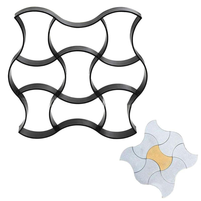 Matrita pavaj beton Model 1 – 35x35 cm | Forma neregulata piatra naturala | Turnare decorativa pentru curte si gradina DIY