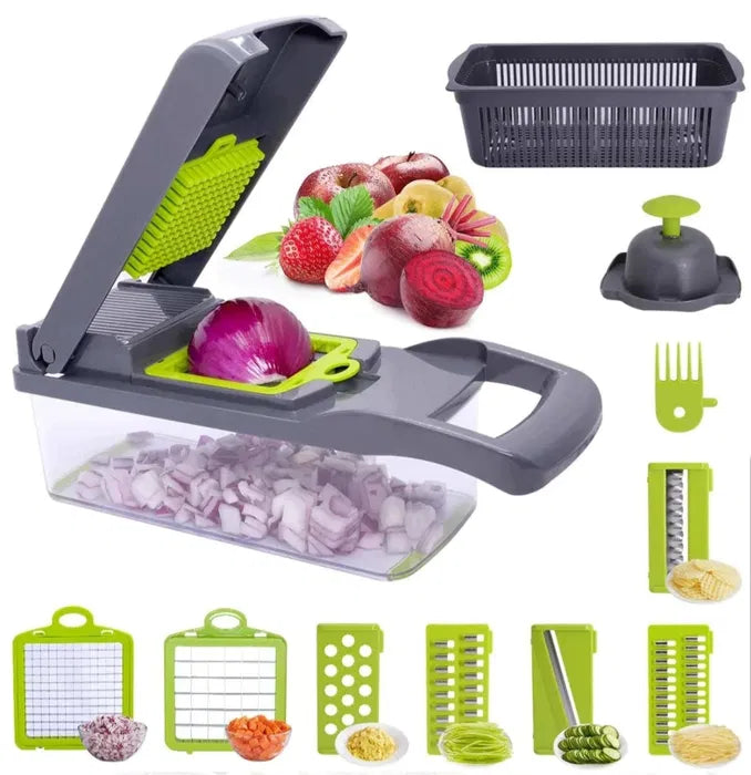 Razatoare multifunctionala cu accesorii incluse | Ideal pentru legume, fructe si branzeturi | Design ergonomic, usor de folosit si curatat