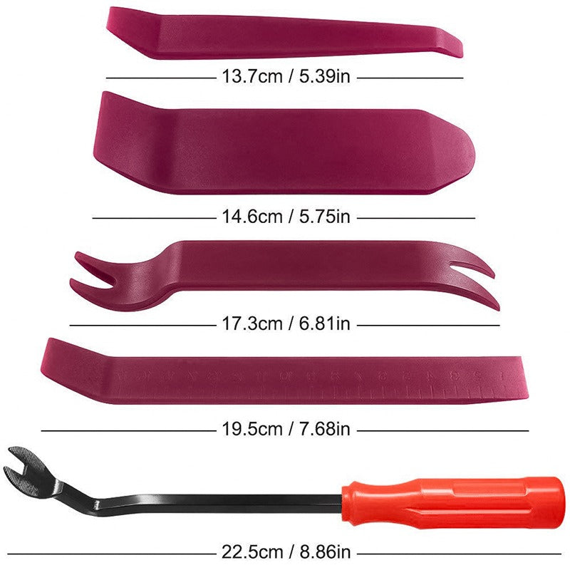 Set unelte demontare interior auto fara zgarieturi | Chei plastic pentru panouri, clipsuri, sistem audio | Accesorii detailing masina