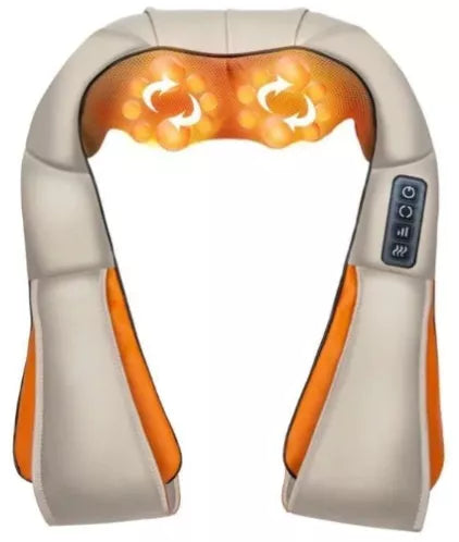 Aparat de masaj Mmgoqqt 8 capete rotative cu functie de caldura | Relaxare gat, umeri, spate | Design multicolor, ergonomic, electric