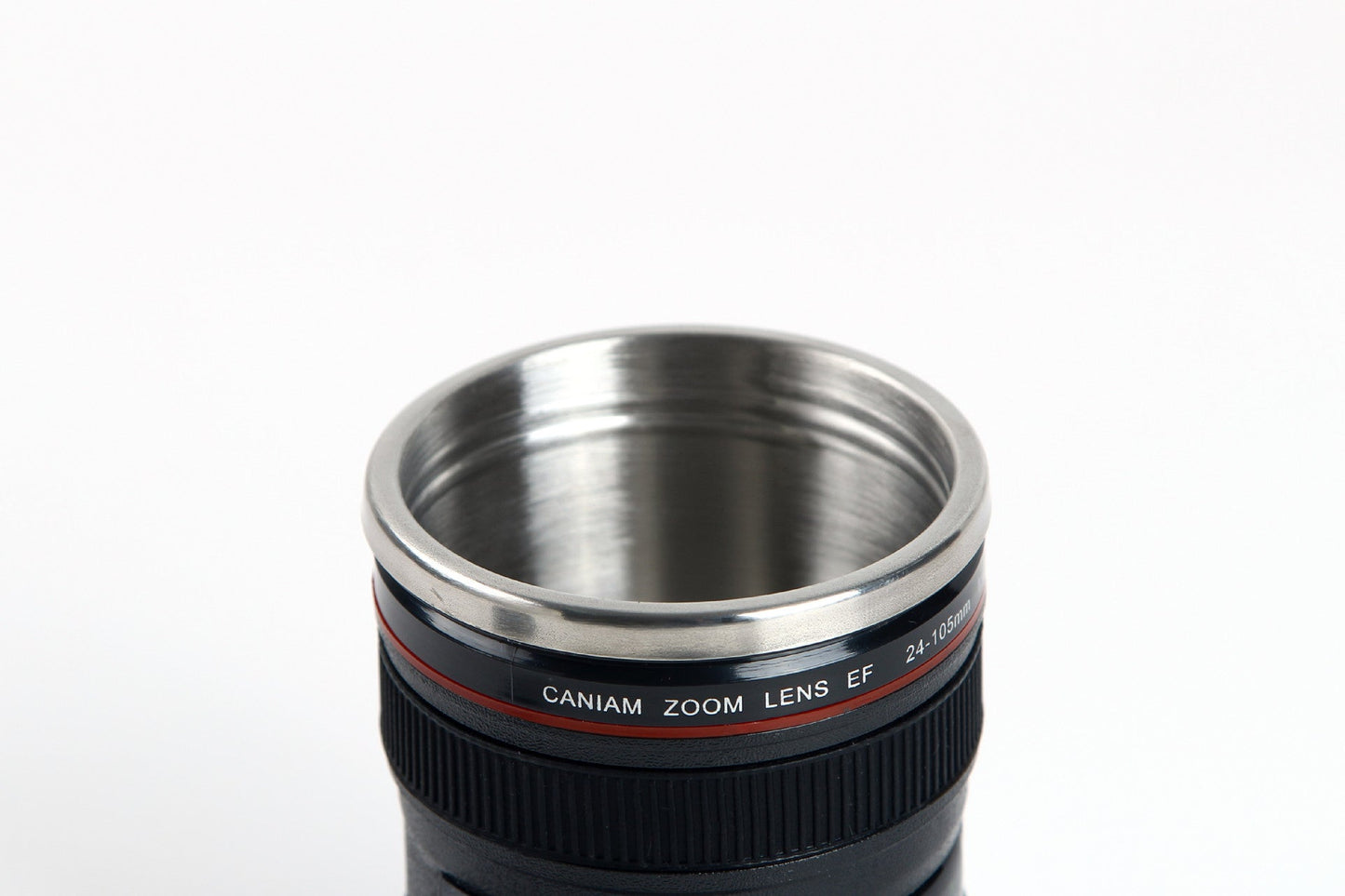 Cana termos forma obiectiv foto | Izolatie termica pentru cafea si ceai | Design unic, capac etans, portabila si rezistenta