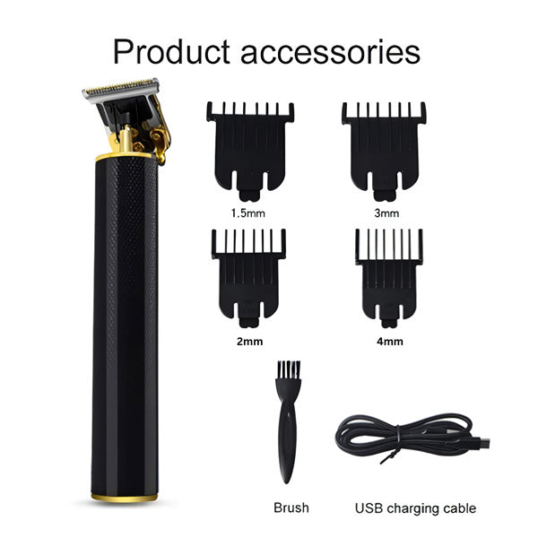 Aparat de tuns electric Gritsy cu lama T | Trimmer profesional contur barba si par | Reincarcabil, accesorii incluse, design ergonomic