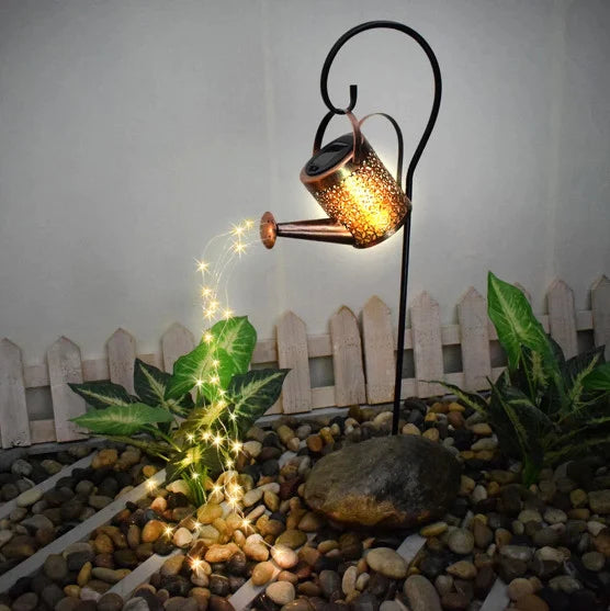 Lampa solara decorativa stropitoare, 40 leduri alb cald, simuleaza curgerea apei