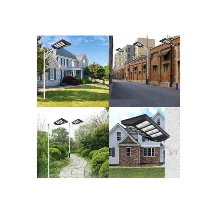 Lampa solara stradala dubla 800W cu 640 LED IP65 | Iluminat exterior curte, strada, alee | Rezistenta la apa, montaj usor, consum redus