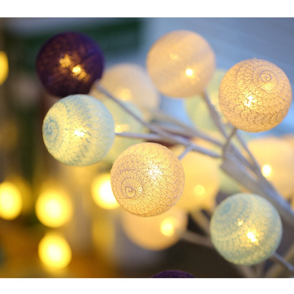 Veioza copacel decorativ cu 24 globuri LED colorate | Lumina ambientala alba, design elegant | Ideal decor camera, birou, atmosfera placuta