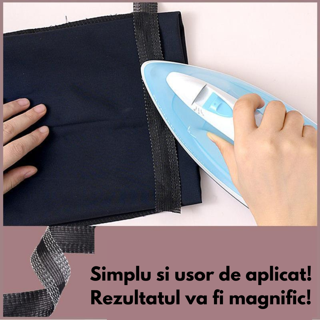 Banda termoadeziva pentru tiv 3m | Aplicare cu fier de calcat, fara coasere | Reparatii rapide haine, textile, usoara si rezistenta