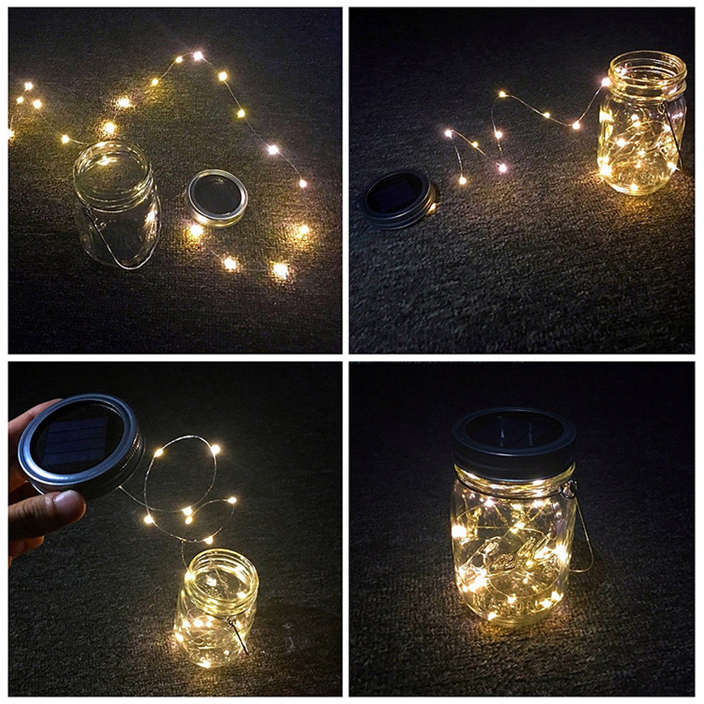 Lampa solara decorativa, tip borcan, cu incarcare solara si iluminare tip LED