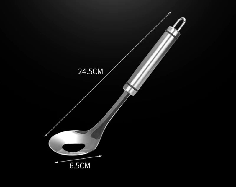 Lingura din inox cu gaura pentru chiftele 1+1 CADOU ,diferite compozitii, 24.5x6.5CM