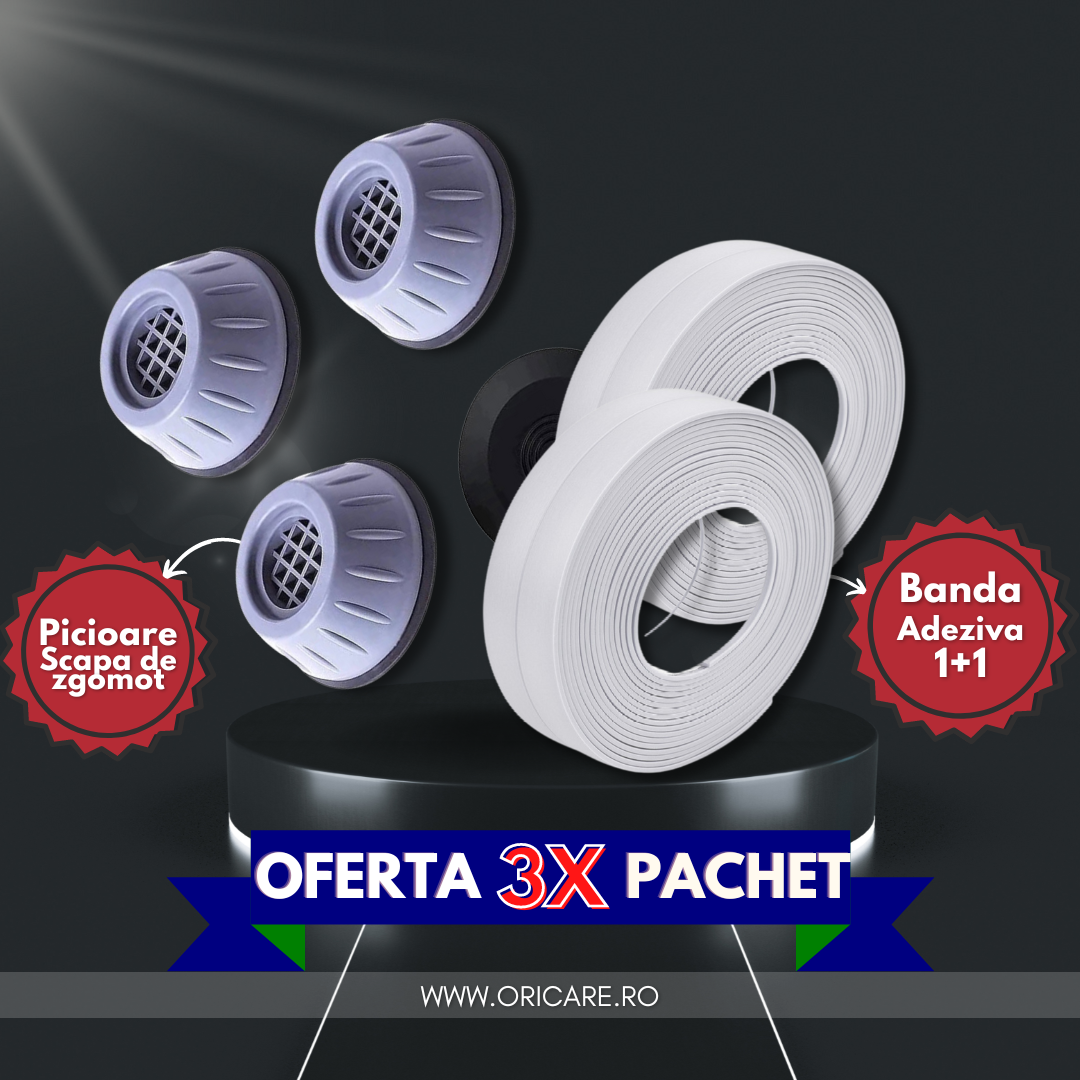 PACHET: Picioare masina de spalat Antiderapante + Banda Adeziva 1+1