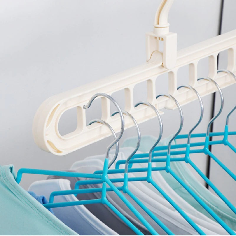 Set suport organizator pentru 9 umerase 1+1 CADOU | Depozitare practica si economisire spatiu | Material rezistent si usor de folosit