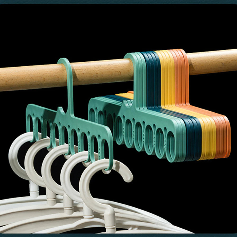 Set suport organizator pentru 9 umerase 1+1 CADOU | Depozitare practica si economisire spatiu | Material rezistent si usor de folosit