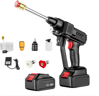 Aparat de spalat cu presiune 30 bari 8L/min cu acumulator 48V | Spalator portabil auto, terasa, curte | Jet puternic, mobil, fara fir