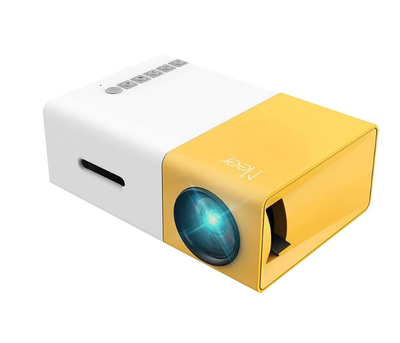 Mini videoproiector LED, portabil, full color, HDMI, USB, AVI, alb/galben