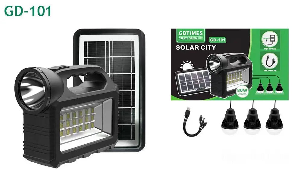 KIT Solar-Lanterna LED multifunctionala cu panou solar, 3 becuri, power, LP-0063 - Oricare.ro