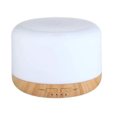 Difuzor uleiuri aromaterapie 300ml cu LED | Umidificator aer design lemn stejar | Iluminare ambientala, pentru casa si birou