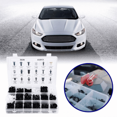 Trusa auto cu 415 cleme pentru fixare universala | Set complet pentru reparatii si intretinere | Material rezistent si usor de folosit