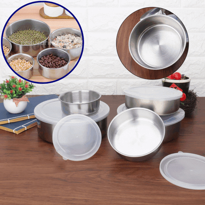 SET 5x Caserole depozitare alimente din inox