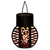 Lampa solara de gradina, efect de flacara, cu suport de agatare, lumina calda, dimensiuni 7 X 7 X 9 Cm, din ABS si plastic, negru