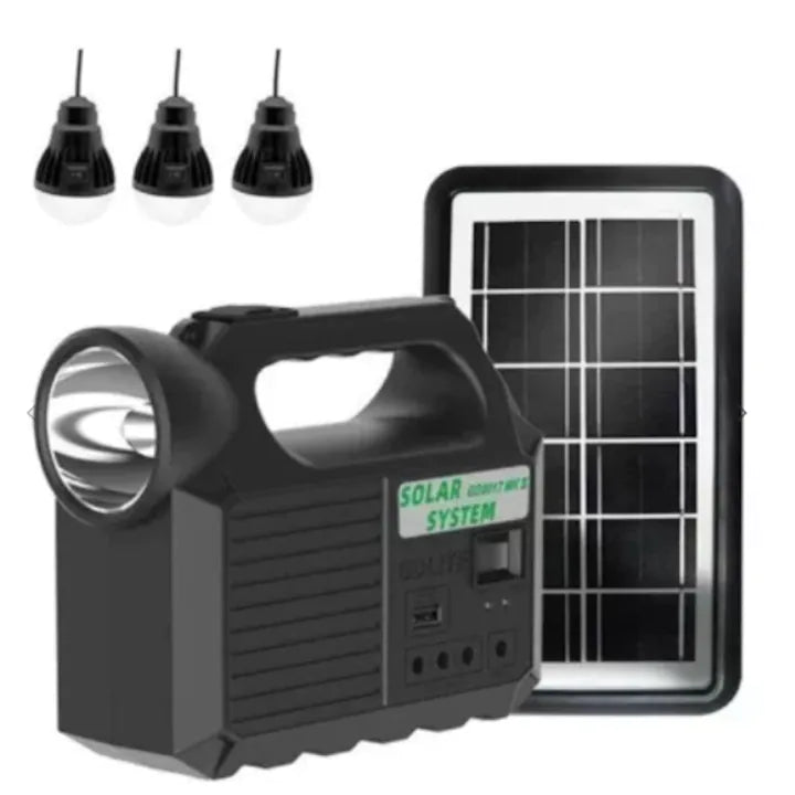 KIT Solar-Lanterna LED multifunctionala cu panou solar, 3 becuri, power, LP-0063 - Oricare.ro