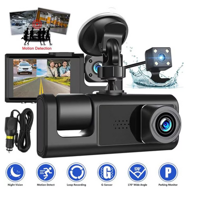 Camera 2K cu WiFi fata si spate 1080P dubla camera de bord pentru masina, 1080P+3.18 inch display dash cam, unghi larg 170°, monitor parcare