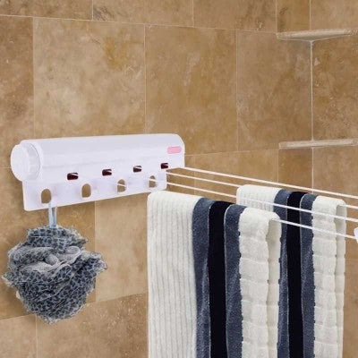 Suport uscat rufe cu sfoara retractabila pentru interior si exterior | Design compact si practic | Usor de folosit si depozitat