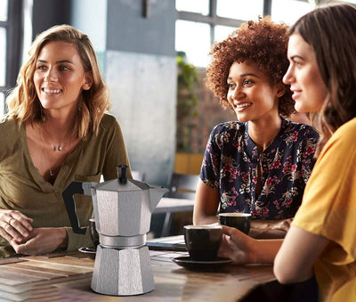 Ibric cafea tip cafetiera aluminiu 300ml negru/argintiu | Design clasic, usor de folosit | Dimensiuni 16.5x10x9cm, ideal pentru cafea proaspata