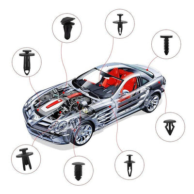 Trusa auto cu 415 cleme pentru fixare universala | Set complet pentru reparatii si intretinere | Material rezistent si usor de folosit