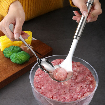 Lingura din inox cu gaura pentru chiftele, 24.5x6.5CM