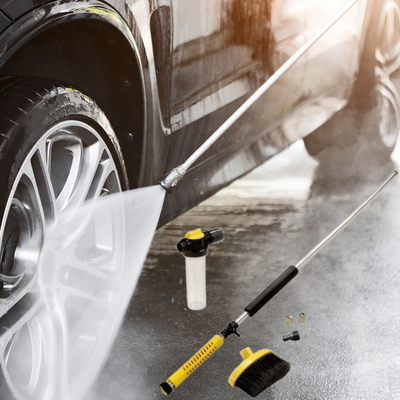 Pistol de spalat cu presiune cu recipient sapun si perie | Curatare eficienta auto si suprafete diverse | Design ergonomic, usor de folosit