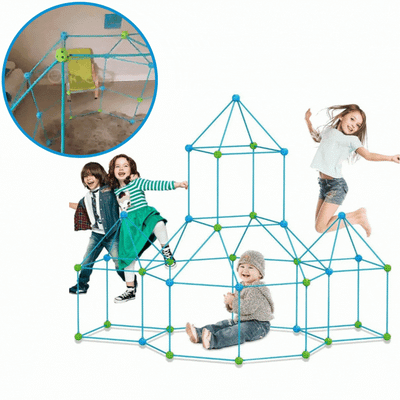Kit constructie fortareta pentru copii FortKid | Joc creativ si educativ | Piese usor de asamblat, sigur si distractiv