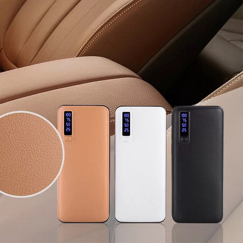 Baterie Externa 10000mAh, USB, Afisaj LCD, Lanterna, Alb
