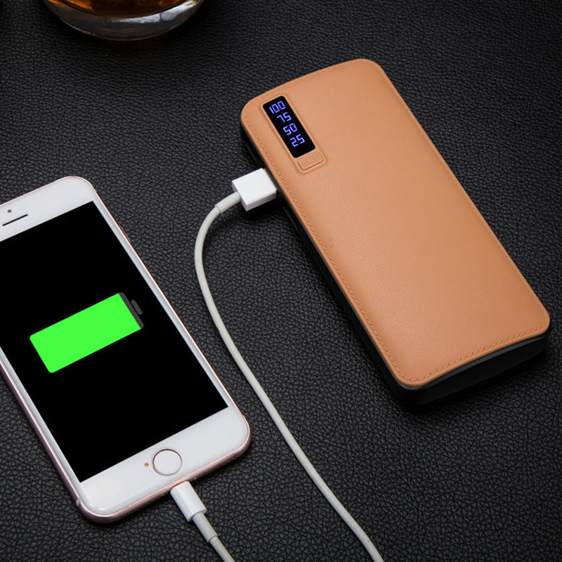 Baterie Externa 10000mAh, USB, Afisaj LCD, Lanterna, Alb