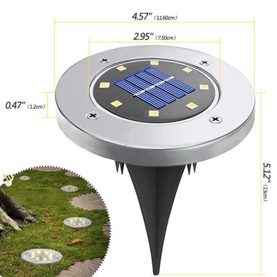 Set 4 lampi solare de sol LED exterior | Iluminat decorativ gradina, alee, curte | Montaj in pamant, rezistente la apa si intemperii