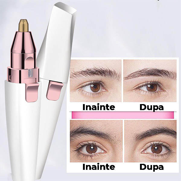 Epilator 2 in 1 pentru sprancene, fata si corp, cu incarcare USB, portabil, usor de utilizat