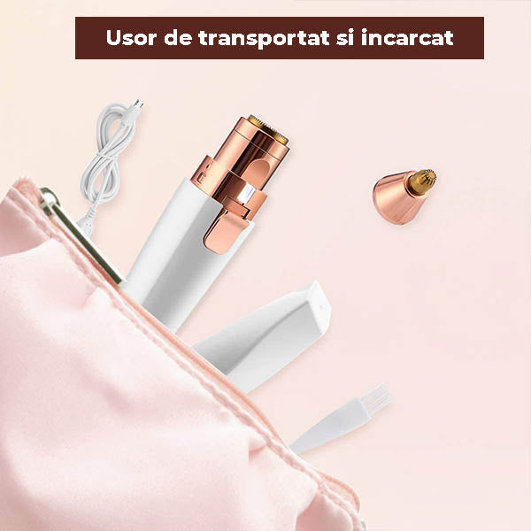 Epilator 2 in 1 pentru sprancene, fata si corp, cu incarcare USB, portabil, usor de utilizat