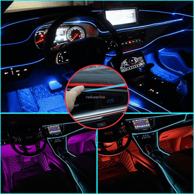 Banda LED auto decorativa 3m/5m pentru interior masina | Iluminat ambiental bord si usi | Flexibila, usor de instalat, alimentare 12V