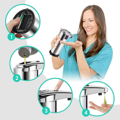 Dozator de sapun electric, cu senzor infrarosu, din inox