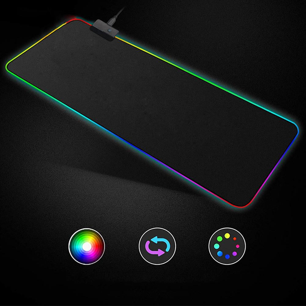 Mousepad cu iluminare LED RGB, 80 x 30 cm, Negru