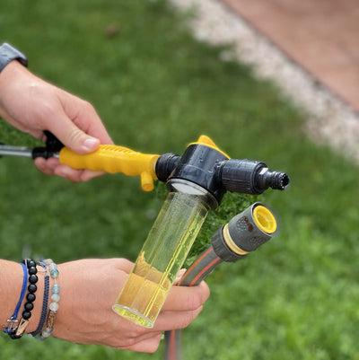 Pistol de spalat cu presiune cu recipient sapun si perie | Curatare eficienta auto si suprafete diverse | Design ergonomic, usor de folosit