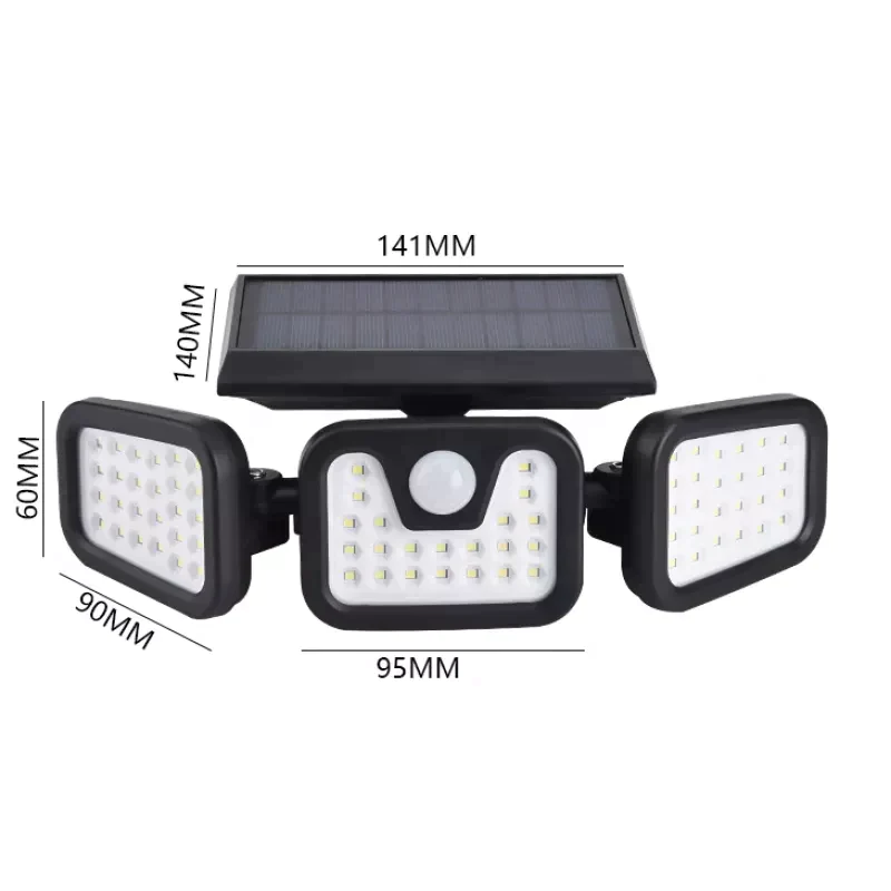 Proiector solar LED cu 3 capete LP-0008