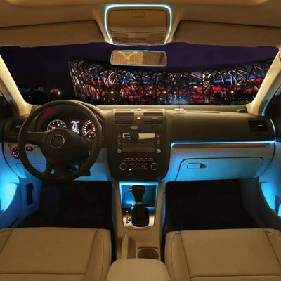 Banda LED auto decorativa 3m/5m pentru interior masina | Iluminat ambiental bord si usi | Flexibila, usor de instalat, alimentare 12V