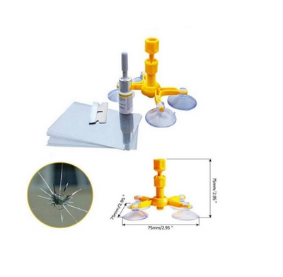 Kit reparare parbriz auto | Solutie completa pentru fisuri si zgarieturi | Usor de folosit, eficient si rapid, ideal pentru acasa si service