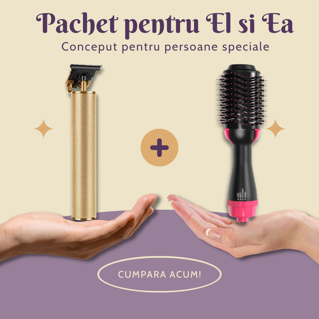 SET Pentru El si Ea | Masina de tuns VGR + Perie indreptat si uscat parul Styssi