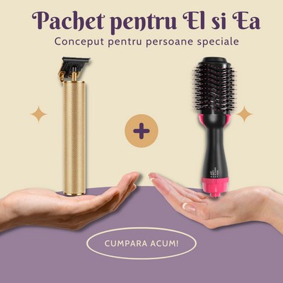 SET Pentru El si Ea | Masina de tuns VGR + Perie indreptat si uscat parul Styssi