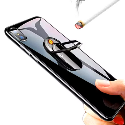 Suport telefon tip inel cu magnet si bricheta integrata | Design multifunctional si practic | Fixare sigura si usor de folosit
