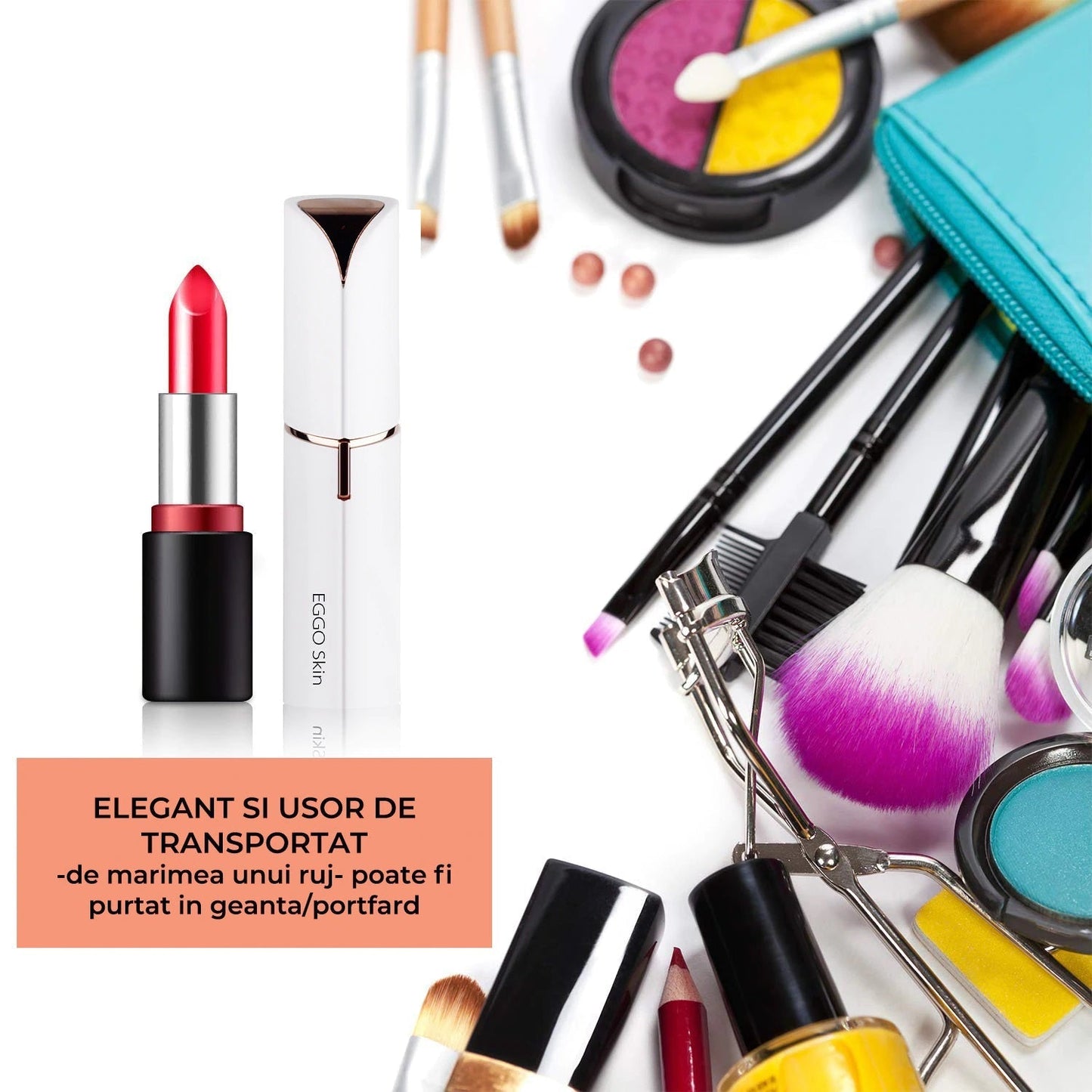 Set epilator facial si epilator sprancene, ambele cu incarcare usb